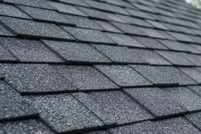 a roof covered with asphalt shingles
