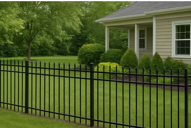 fence in backyard of house