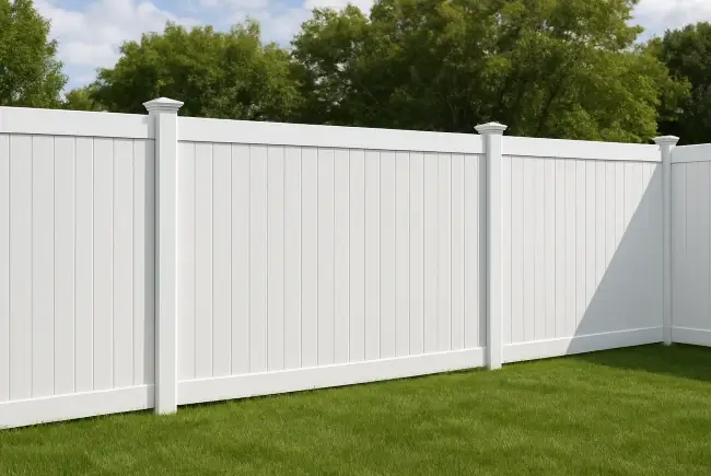 house with vinyl fence