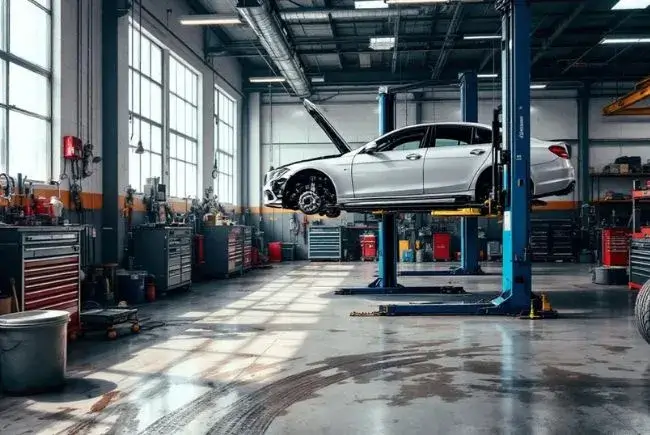 vehicle workshop with natural light