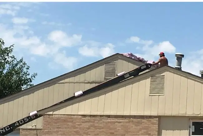 maupin roofing crew working on a commercial roofing project