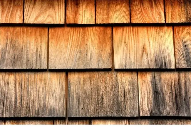 close up of a wooden roof