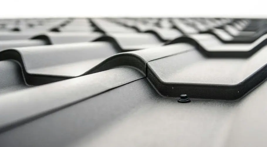 close up of metal roofing material
