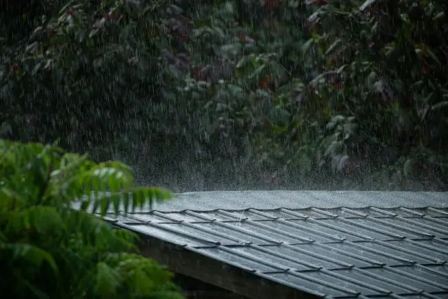 rain hitting a roof