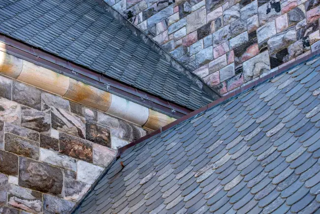 house with slate roof tiles