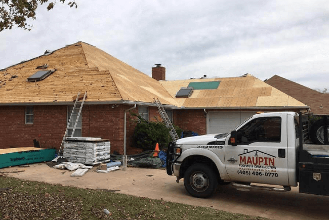 maupin roofing team installing a roof in okc