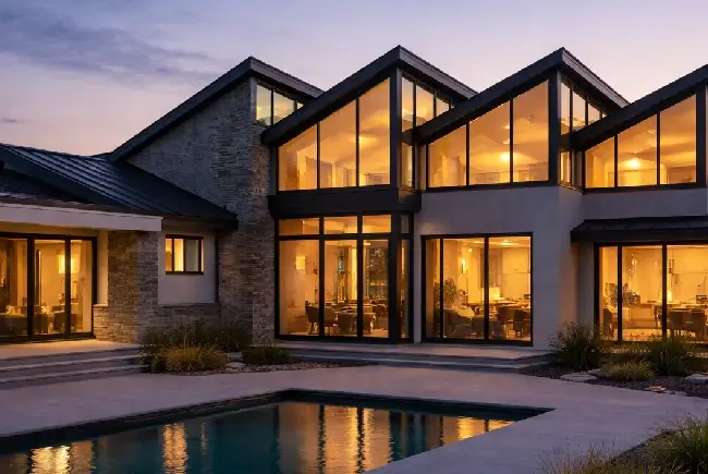 new money home with sawtooth roof