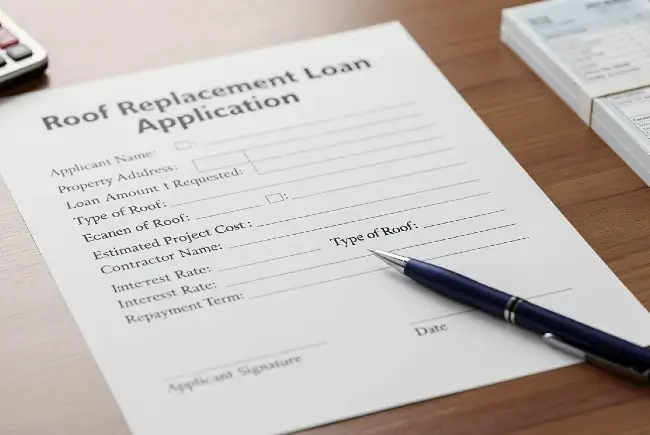 a loan form specifically designed for roof replacement