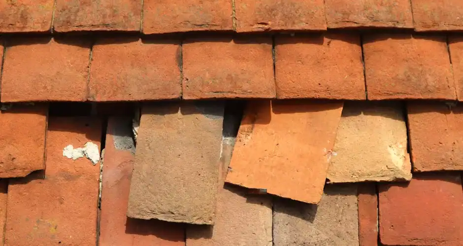 Damaged roof tiles