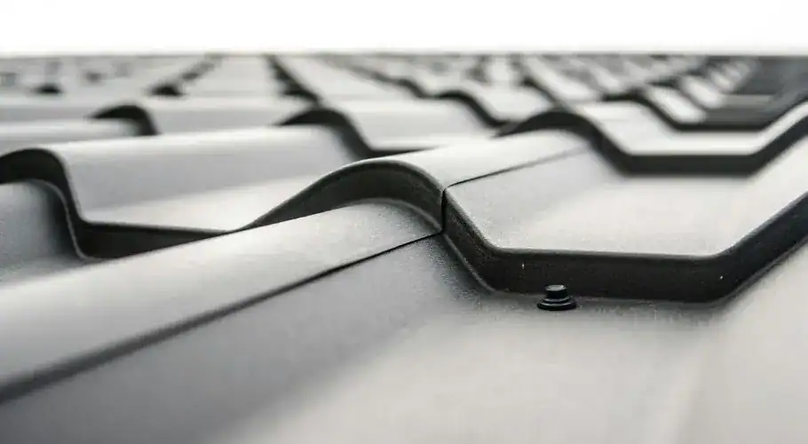 close up of metal roofing material